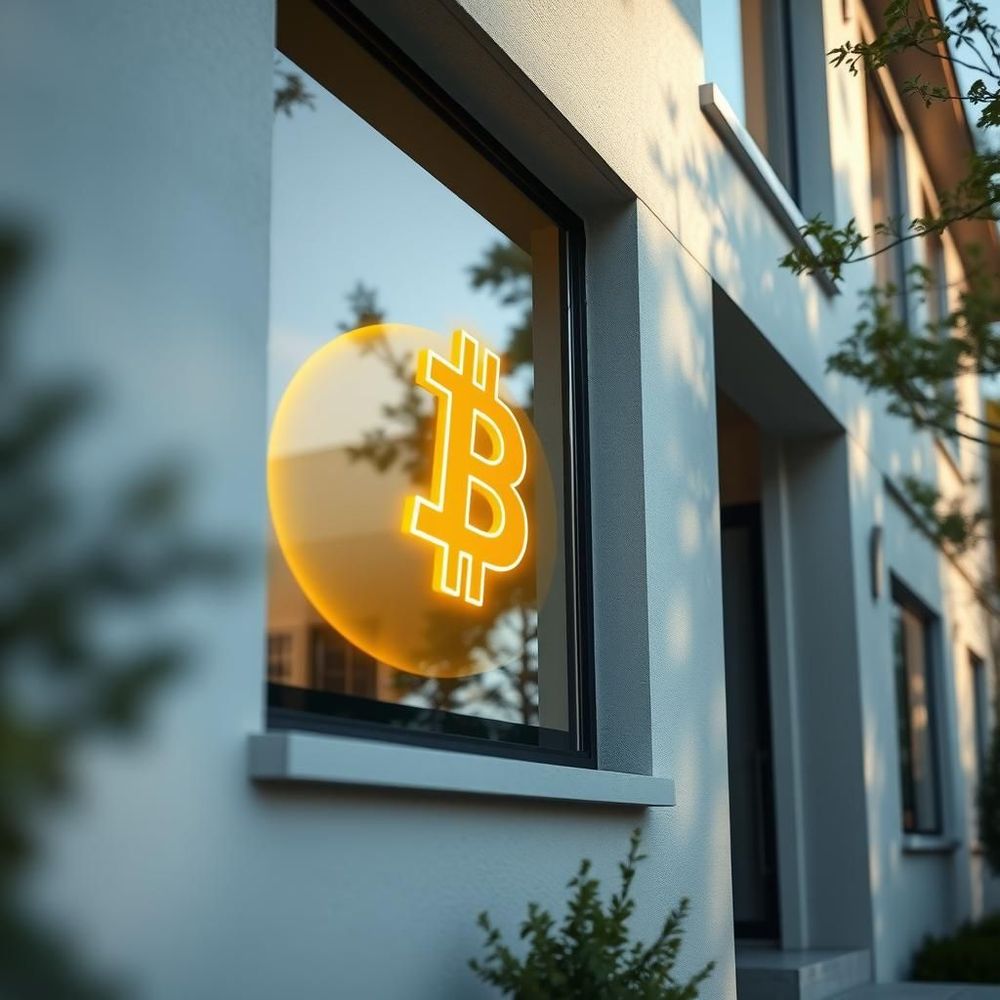 Crypto mortgage vs traditional mortgage comparison - modern home with digital finance elements
