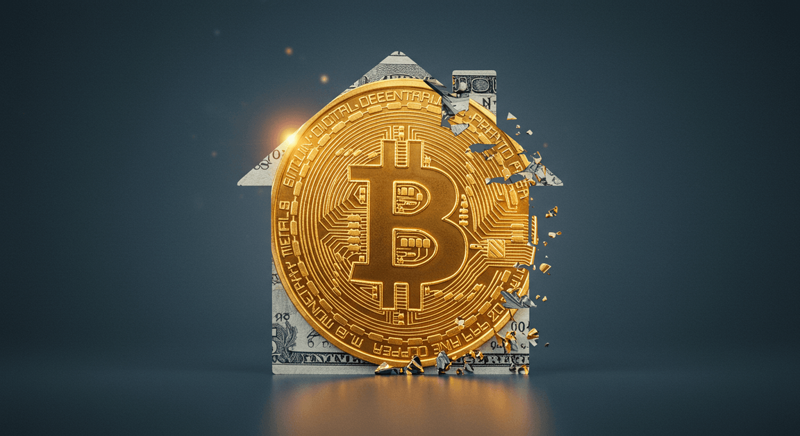 A cover image for an article about the new bill that requires fannie and freddie to consider crypto as reserves for a mortgage